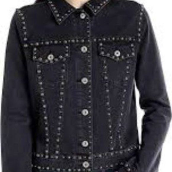 diesel black denim studded jacket - Picture 2 of 2